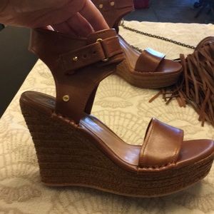 UGG tan wedge sandals size 8.5